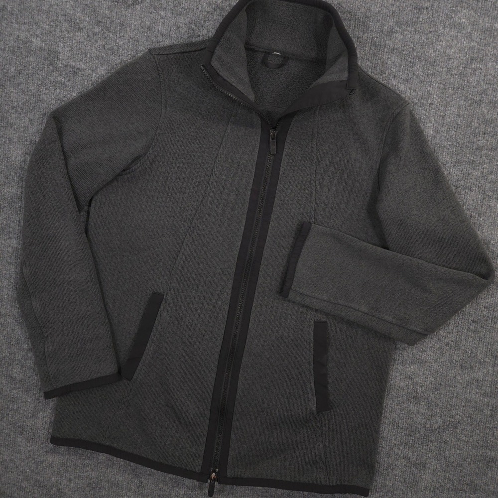 Lululemon Its Fleecing Cold Jacket Womens 10 Gray Full Zip Fleece Thermal Preppy